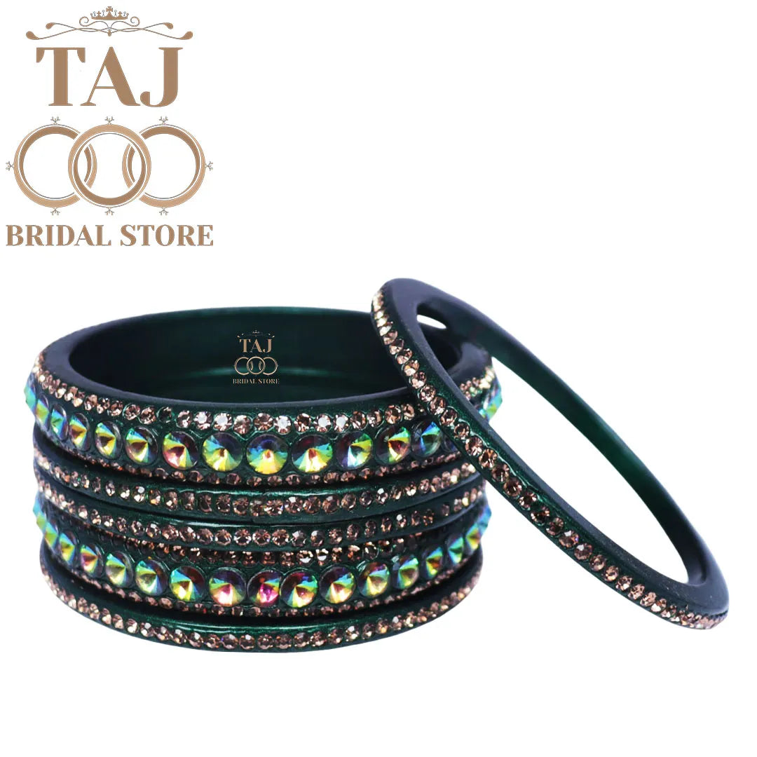 Daily Wear Marwadi Lakh Chura Set With Beautiful RhineStone Design