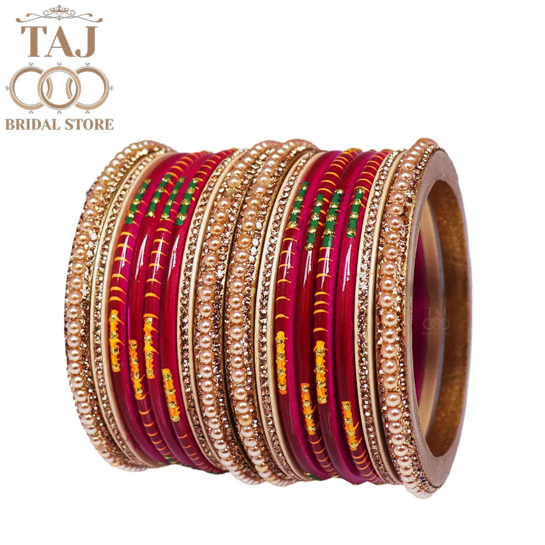Diwali Special Short Lac Bangle Set with Beautiful Handpaint Design