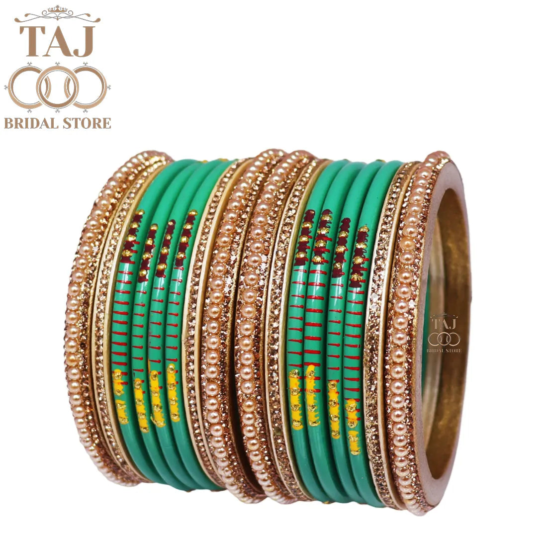 Diwali Special Short Lac Bangle Set with Beautiful Handpaint Design