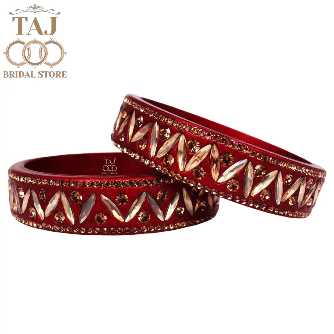 Rajasthani Lac Kada Bangles in Latest Kundan and Rhinestones Design