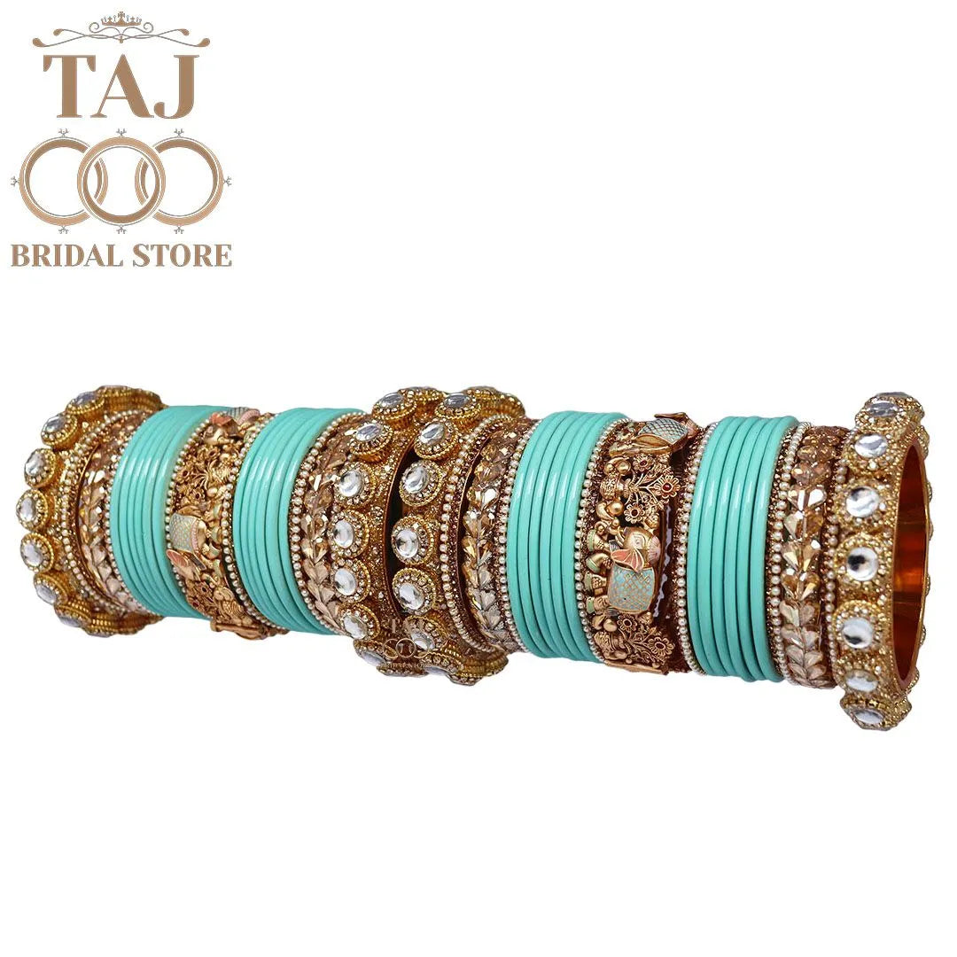 Royal Rajwadi Wedding Chura Set With Beautiful Latest Elephant Design Kada
