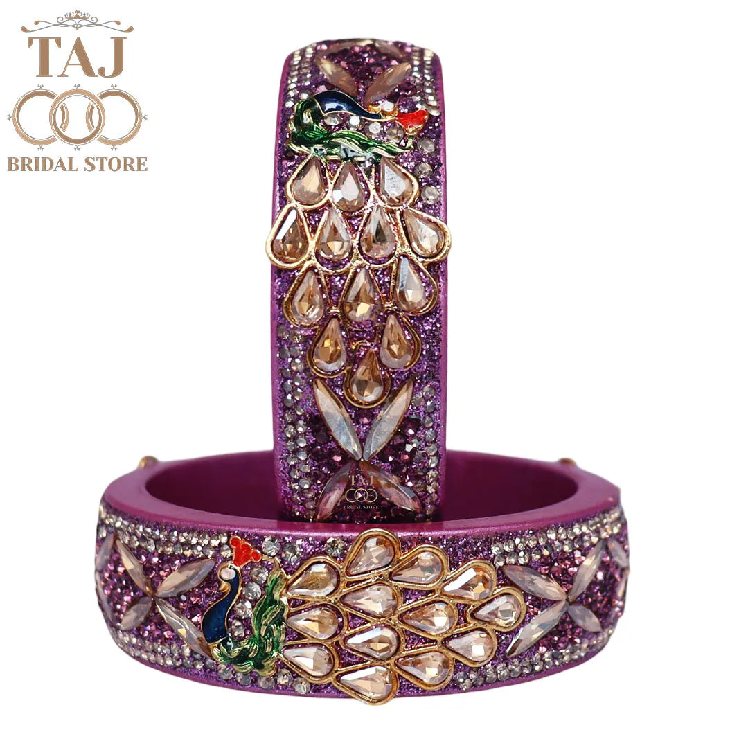 Premium Jaipuri Lac Kada Bangles Set with Latest Peacock Design