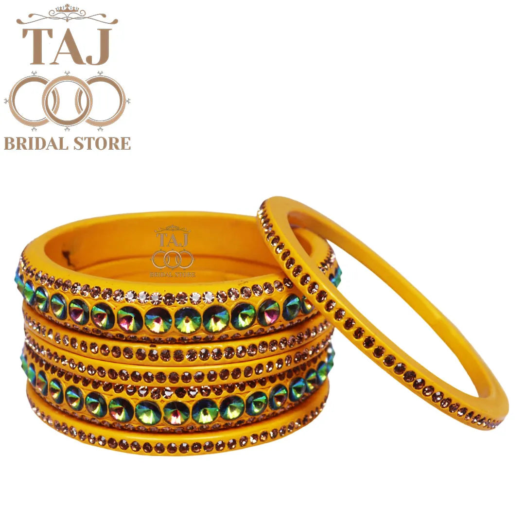 Daily Wear Marwadi Lakh Chura Set With Beautiful RhineStone Design