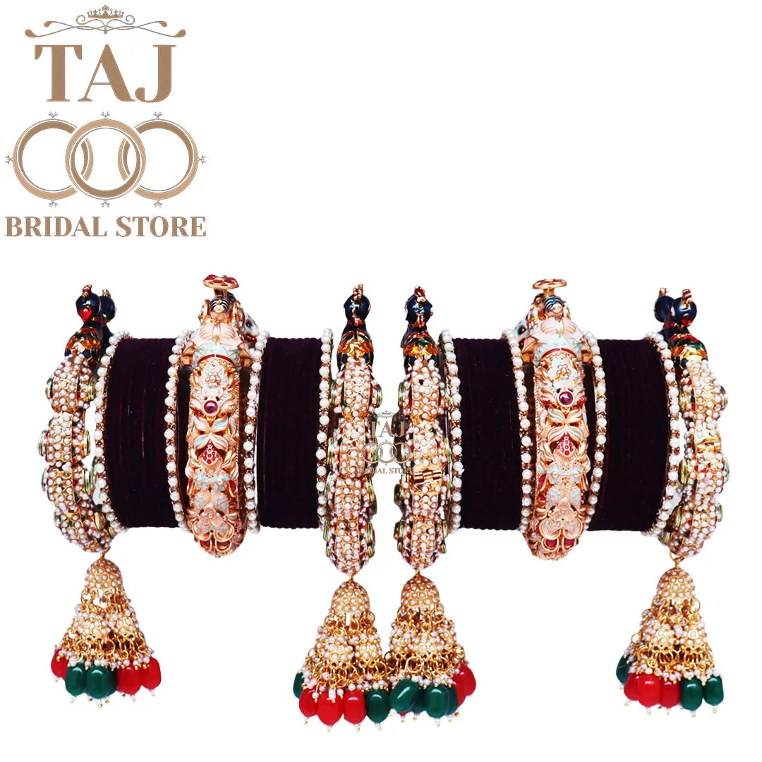 New Royal Rajwadi Chura Set With Latest Peacock And Jhoomer Design Bangadi