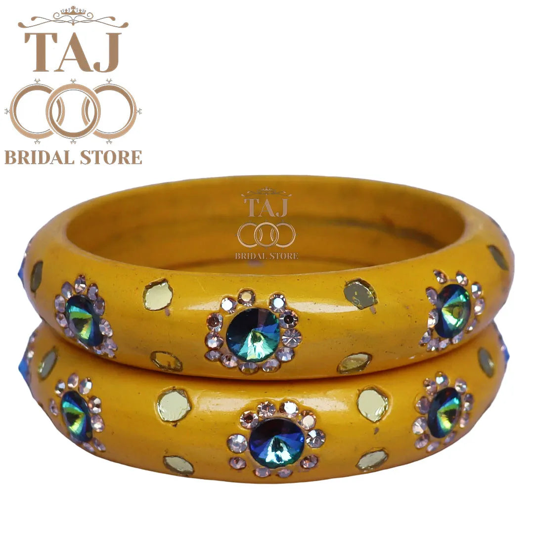 Lac Kada With Beautiful Rhinestone Design (Pack of 2)
