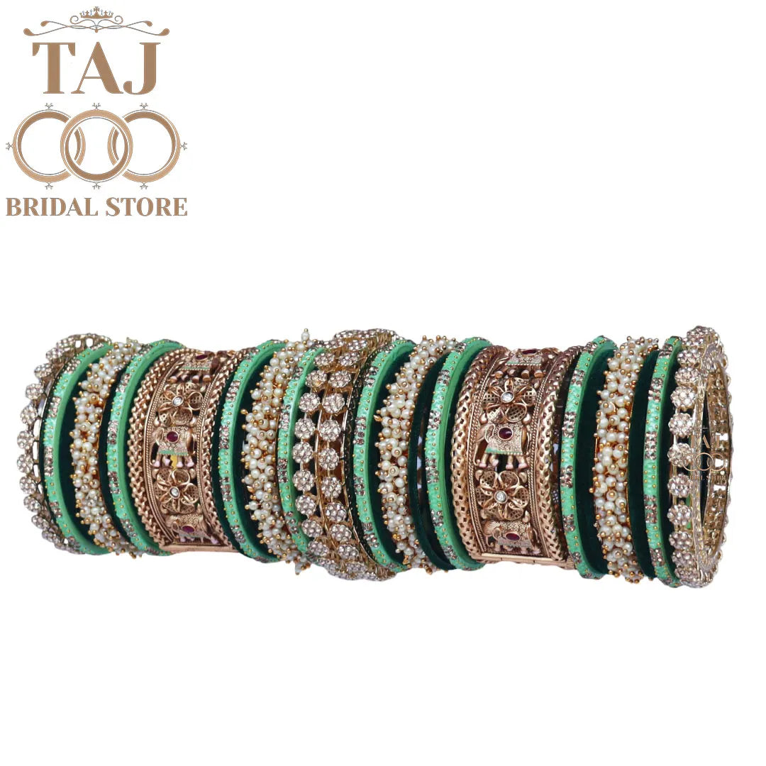 Popular Wedding Bangles for Bride With Beautiful Flower and Elephant Design Kada