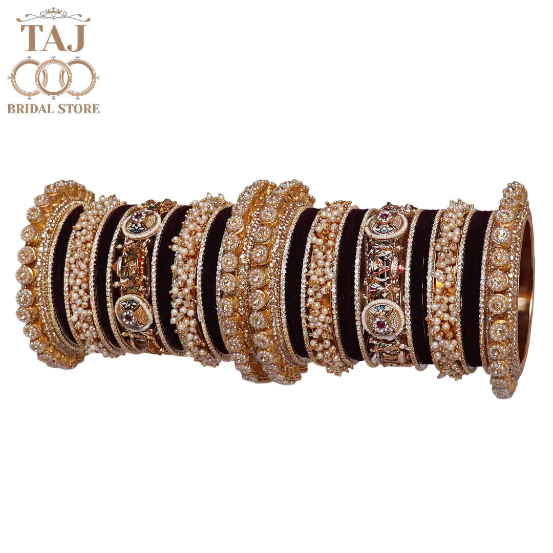 Rajwadi Wedding Bangles Set For Bride With Latest Doli Motifs