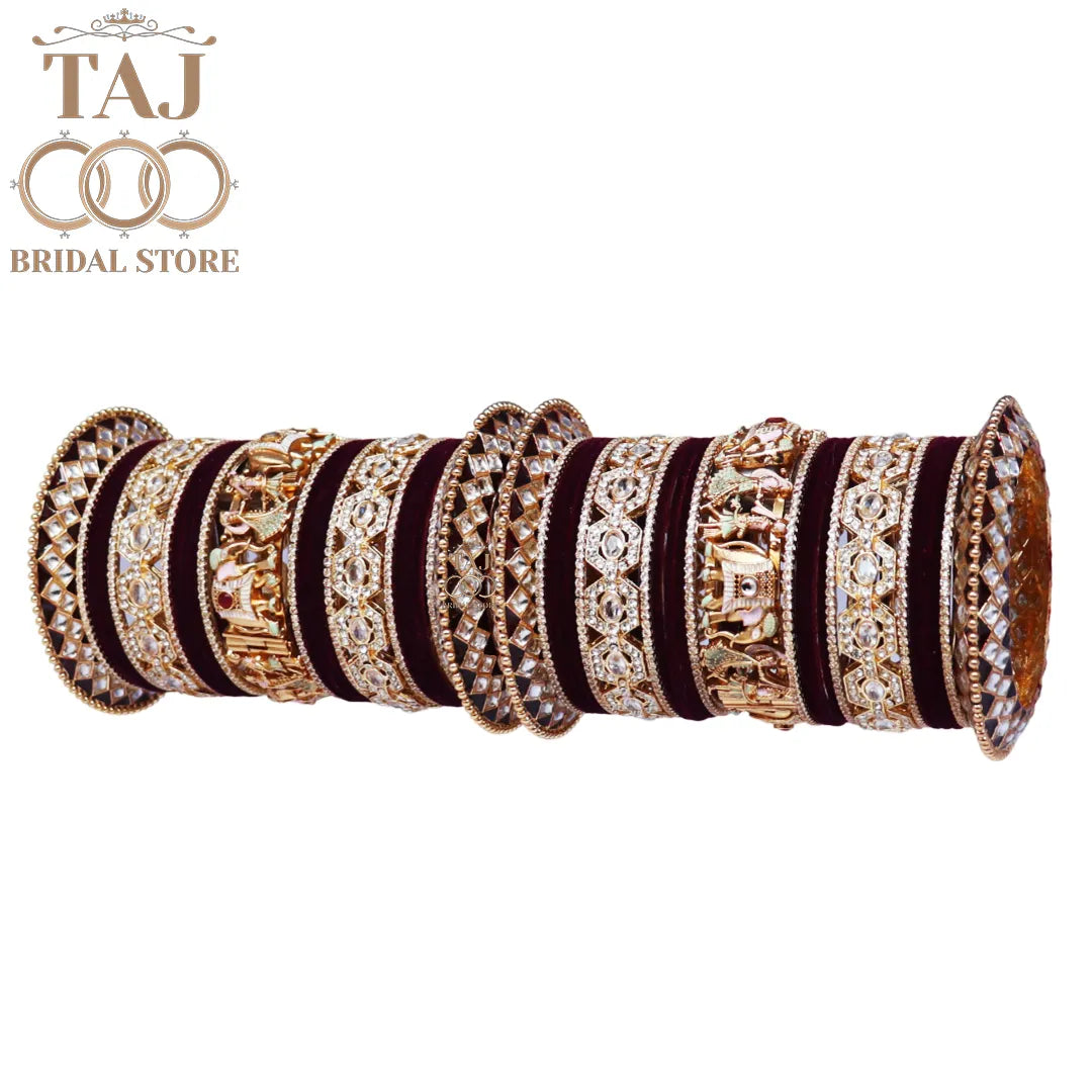 Traditional Wedding Bangle Set with Dulha Dulhan & Elephant Design