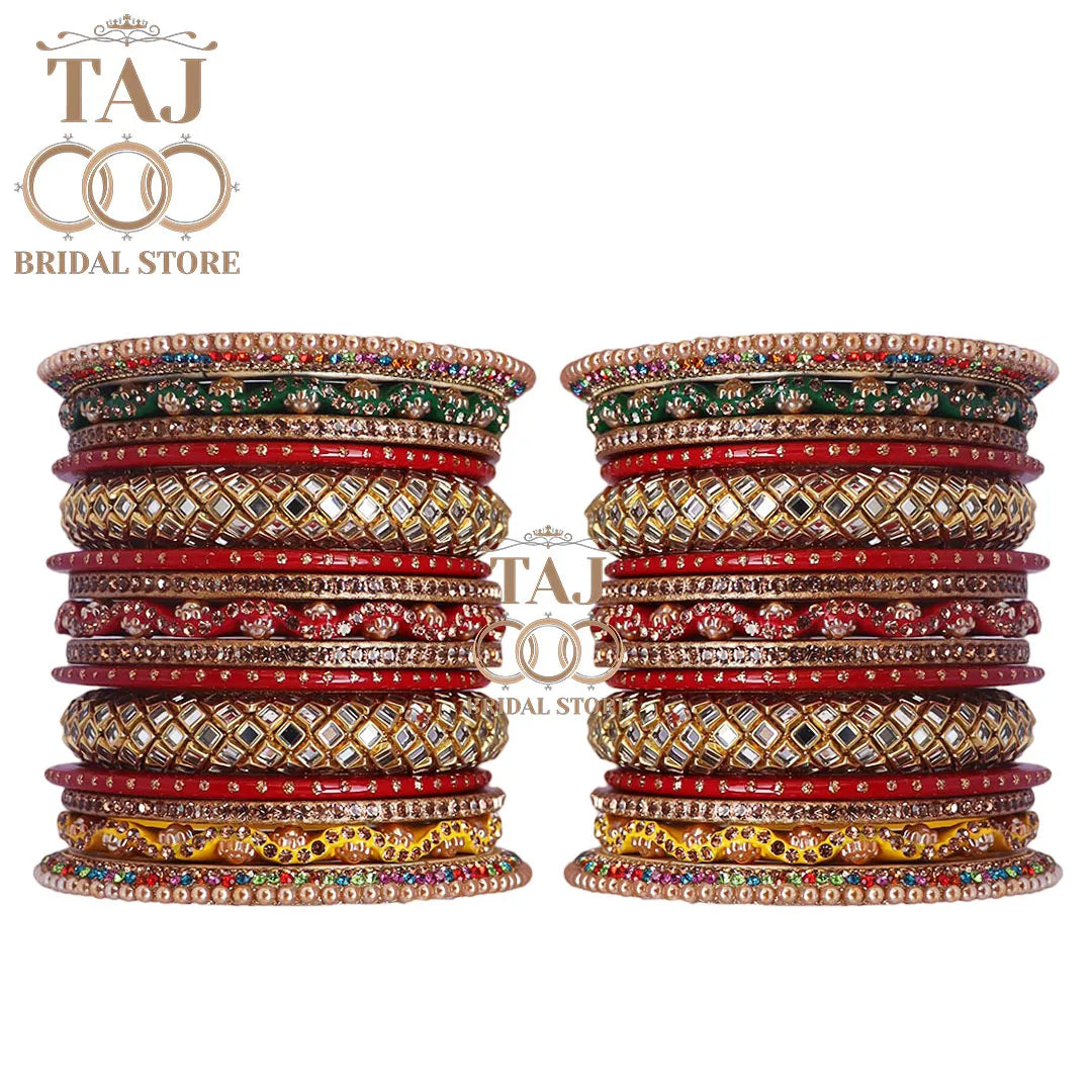 Royal Rajasthani Lac Chuda Set With Beautiful Zig Zag Design