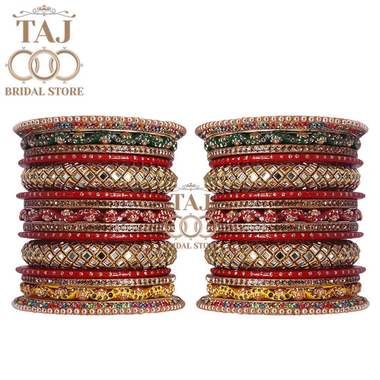 Royal Rajasthani Lac Chuda Set With Beautiful Zig Zag Design