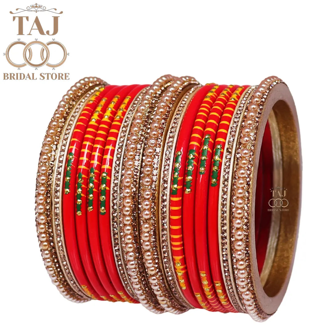 Diwali Special Short Lac Bangle Set with Beautiful Handpaint Design