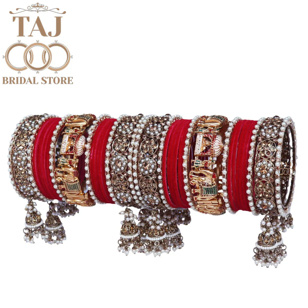 Most Popular Bridal Bangles Set With Beautiful Doli and Elephant Design Kada
