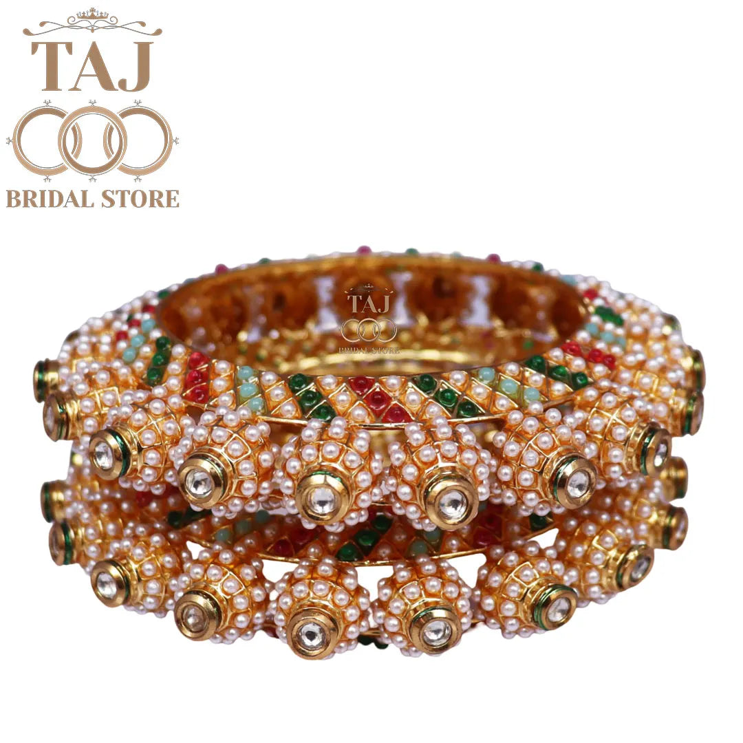 Rajwadi Traditional Bangadi Set With Beautiful Latest Clourful Design (Set of 2)