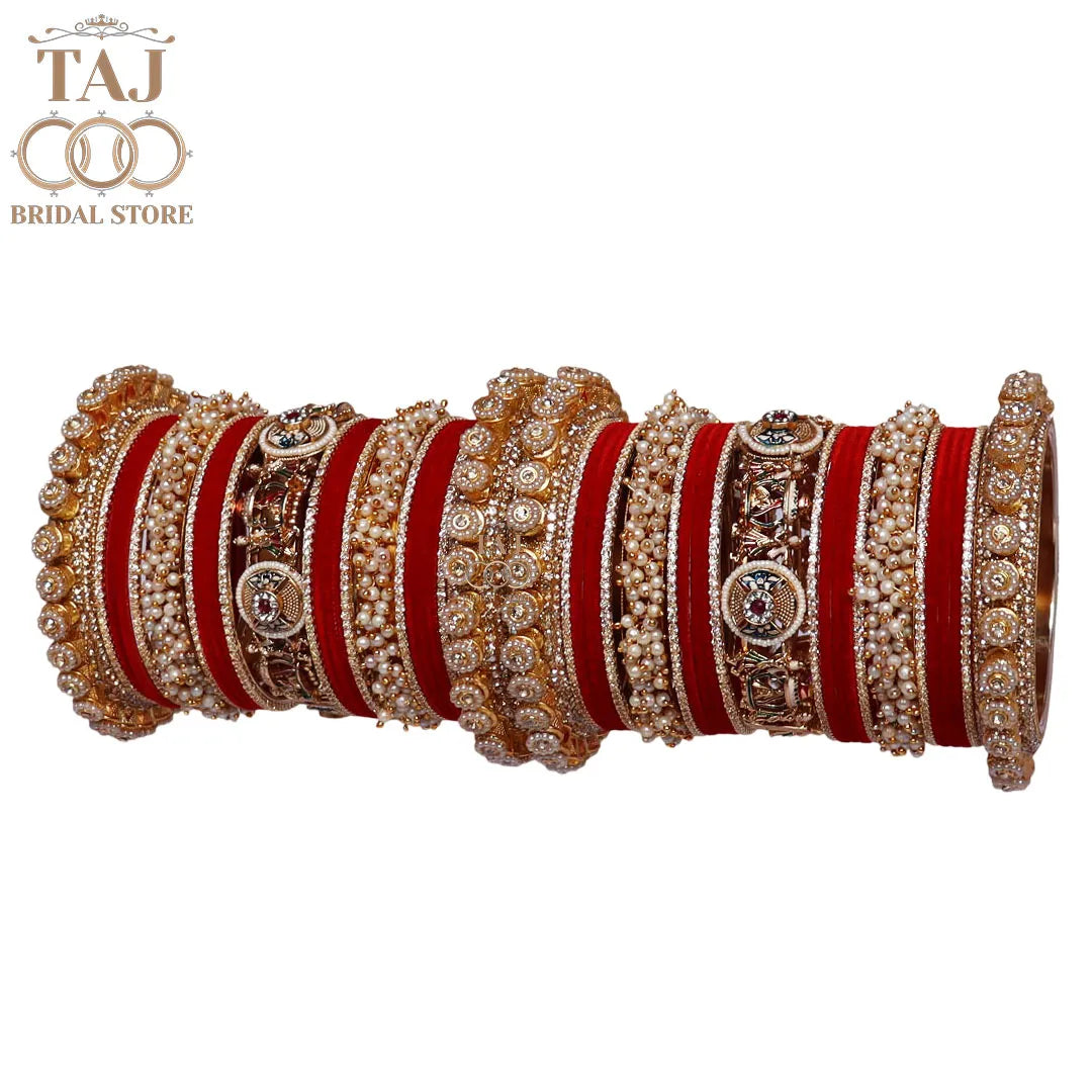 Rajwadi Wedding Bangles Set For Bride With Latest Doli Motifs
