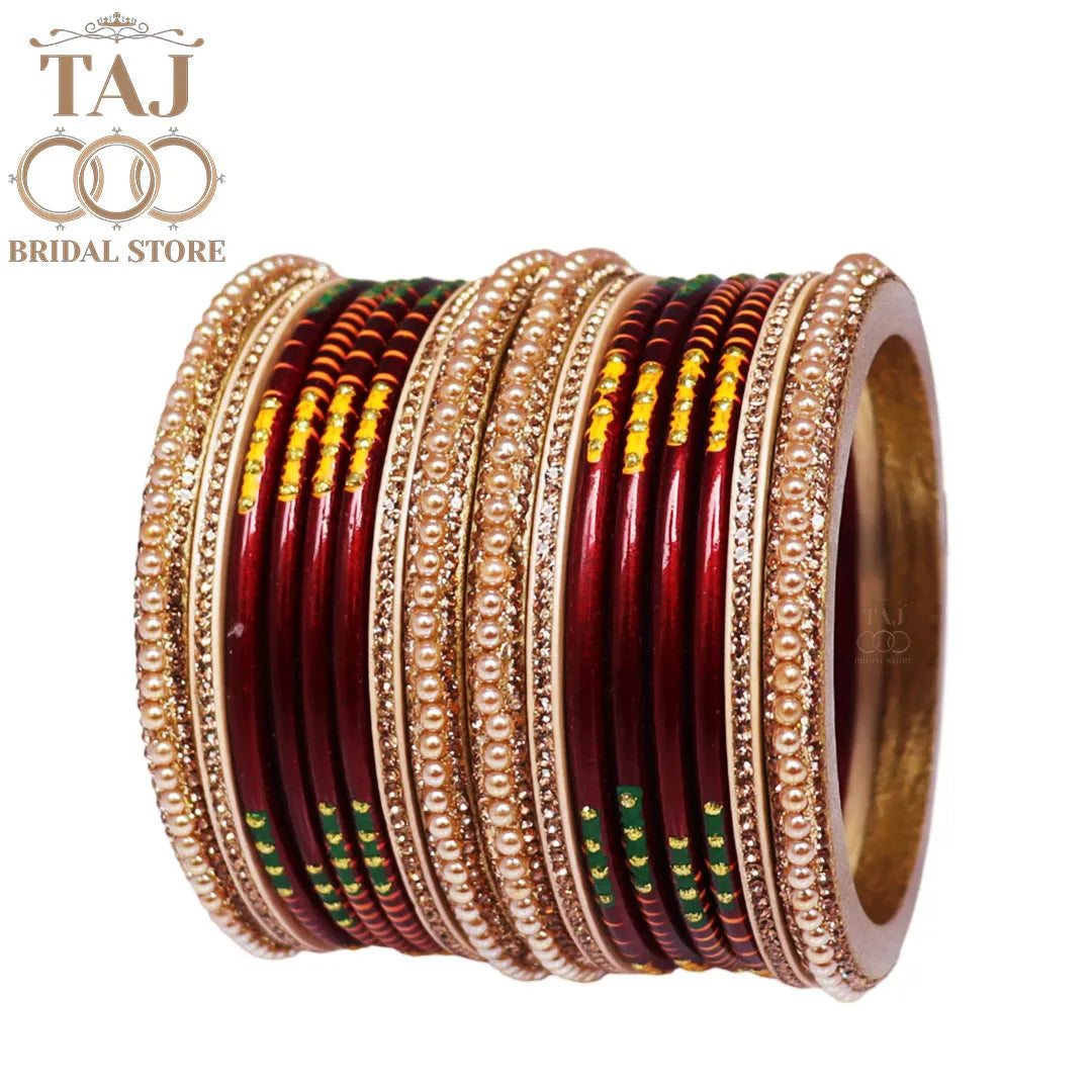 Diwali Special Short Lac Bangle Set with Beautiful Handpaint Design