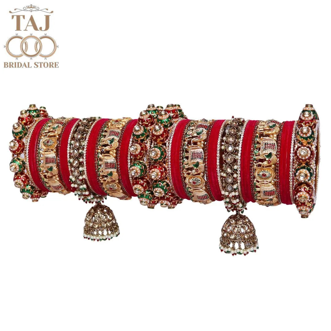 Wedding Bangles Set With Beautiful Hangings