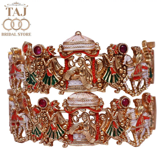 Premium Rajwadi Metal Kada Pair with Latest Doli-Baraat Design