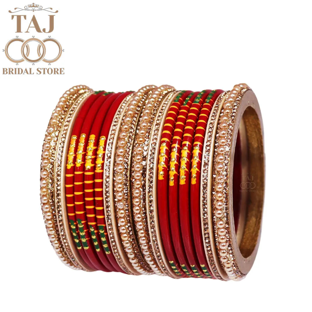 Diwali Special Short Lac Bangle Set with Beautiful Handpaint Design