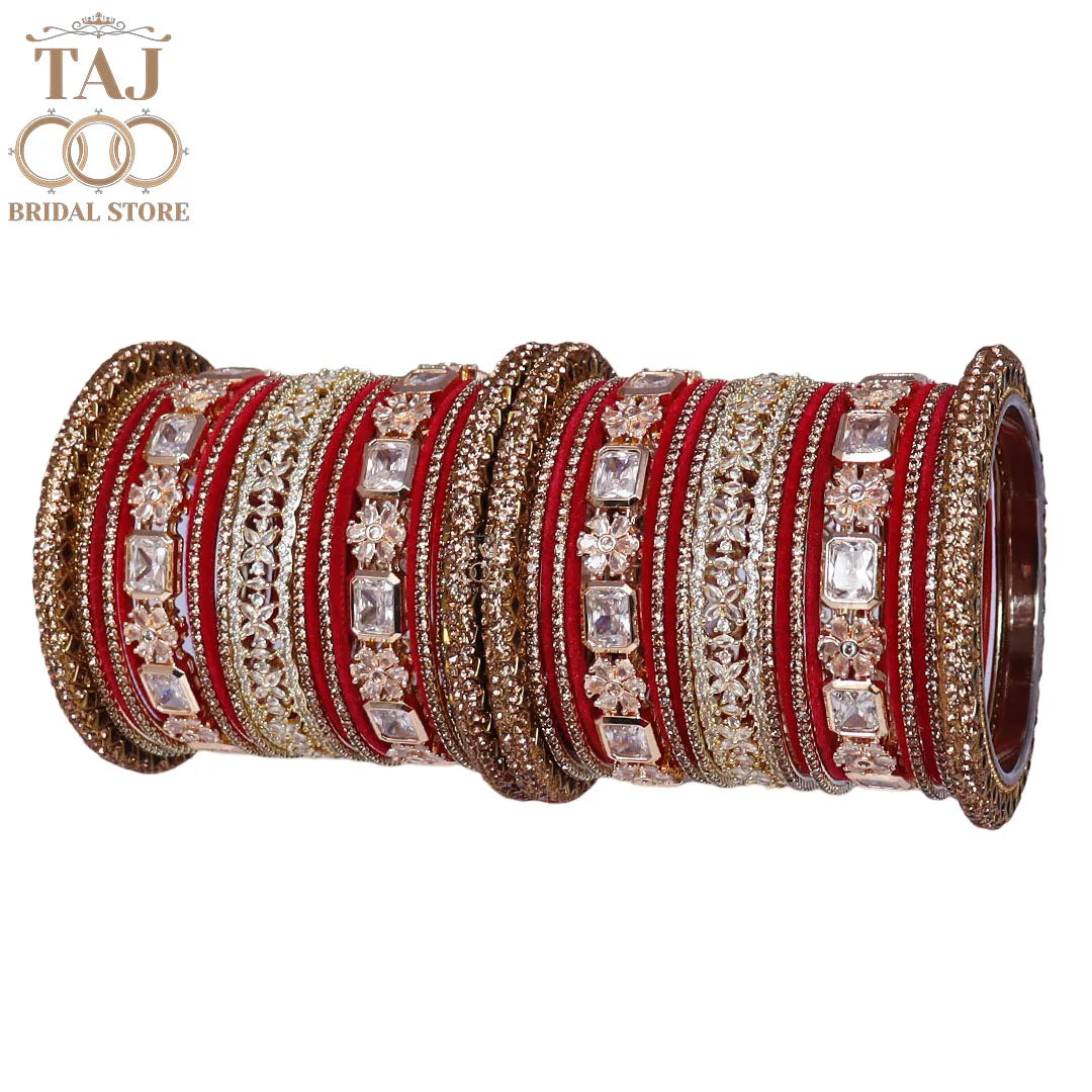Luxurious Bridal AD Bangles Set in Best AD and Kundan Design