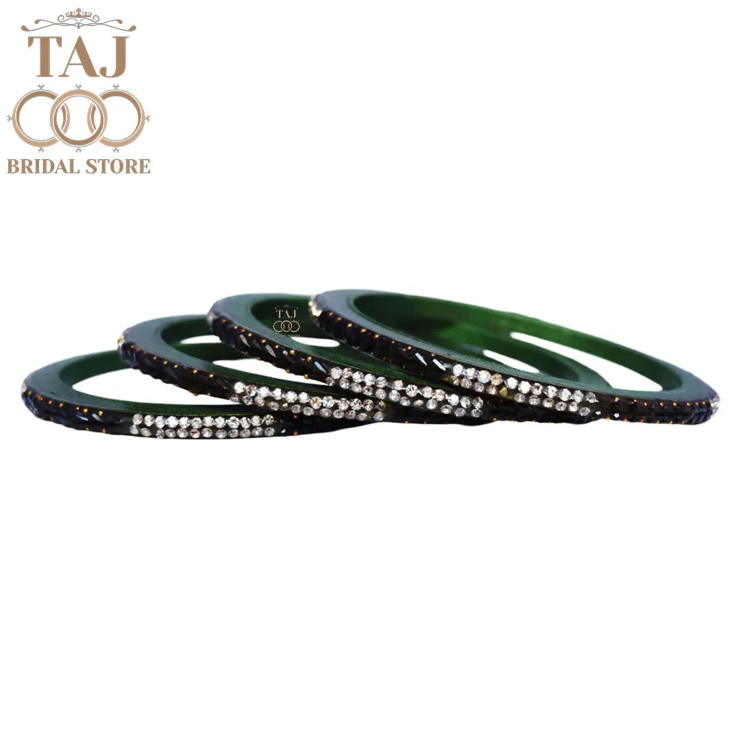 Rajasthani Lac Bangles With Beautiful Traditional Rhinestons Design