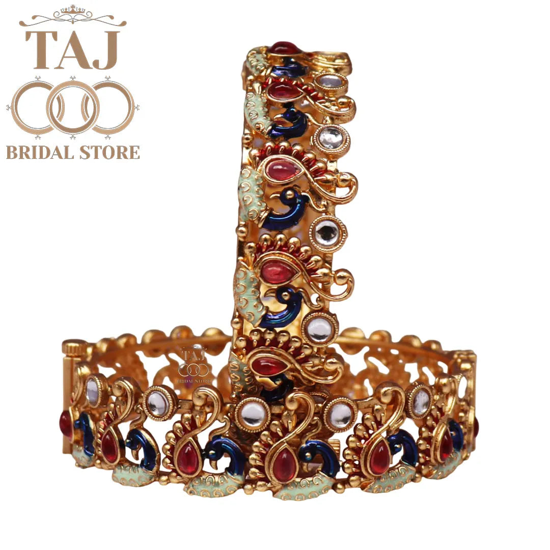 Designer Metal Kada for Girls With Beautiful Latest Peacock Design (Set of 2)