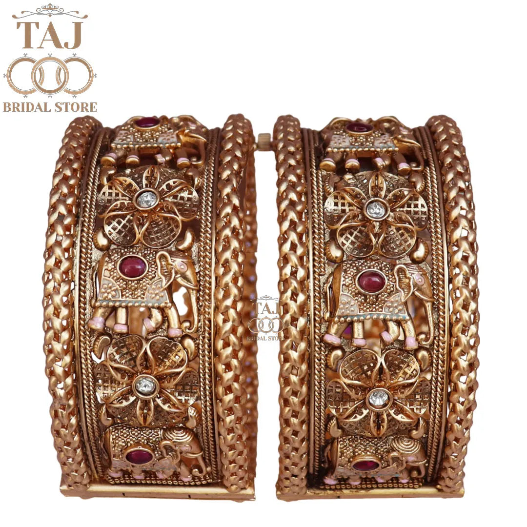 Rajwadi Metal Kada With New Beautiful Elephant Design