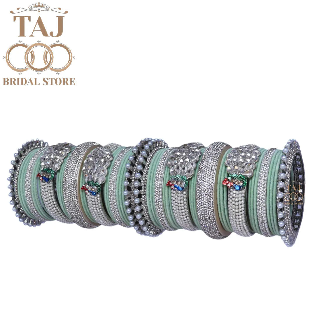 Traditional Wedding Bangles Set With Beautiful Latest Peacock Design Kada
