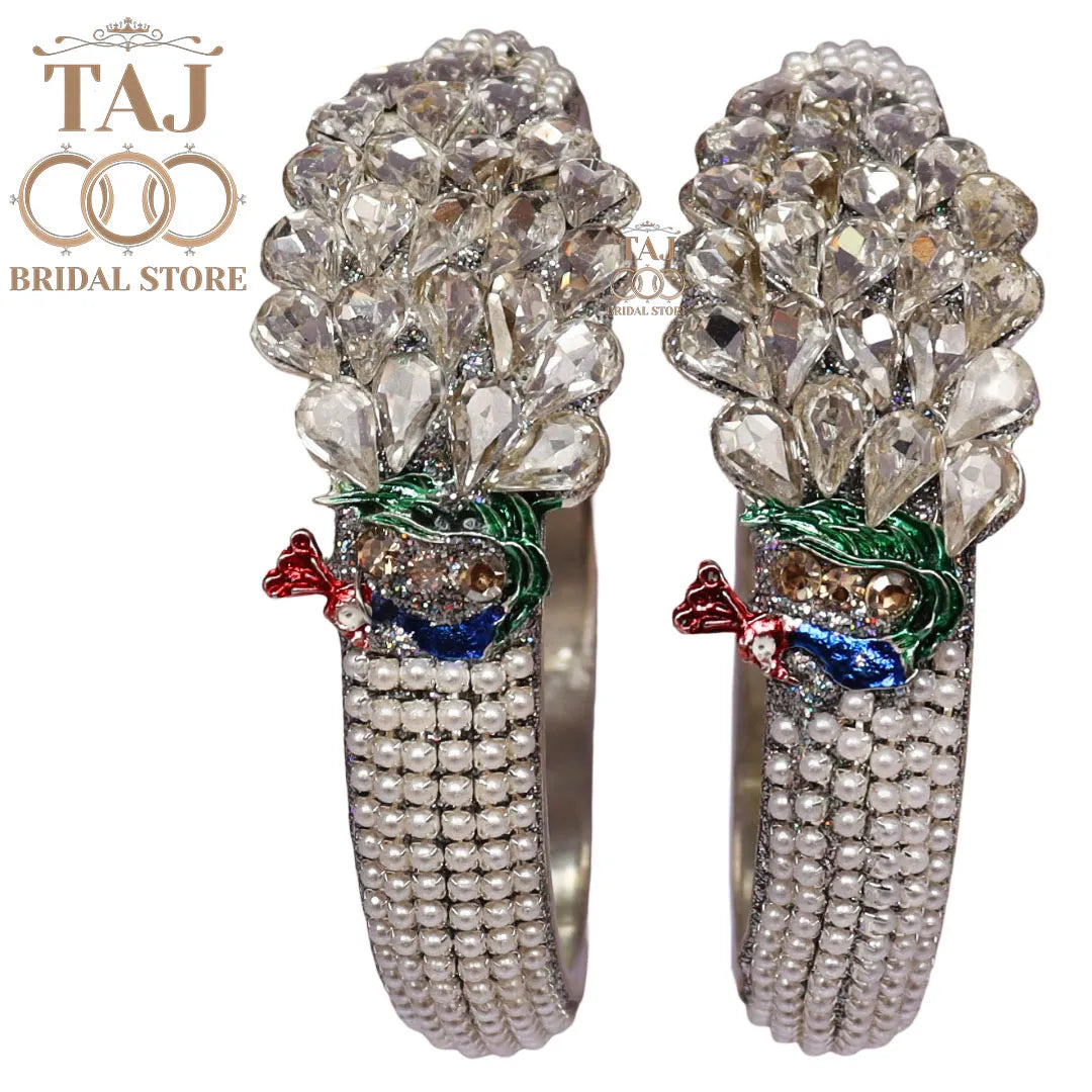Designer Kada with Beautiful Peacock Design (Pack of 2) Taj Bridal Store