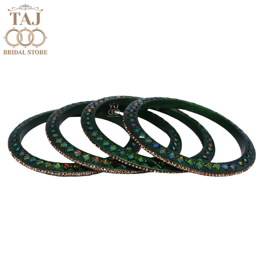 Rajasthani Fancy Lac Kada Bangles in Latest Kundan Rhinestones Design
