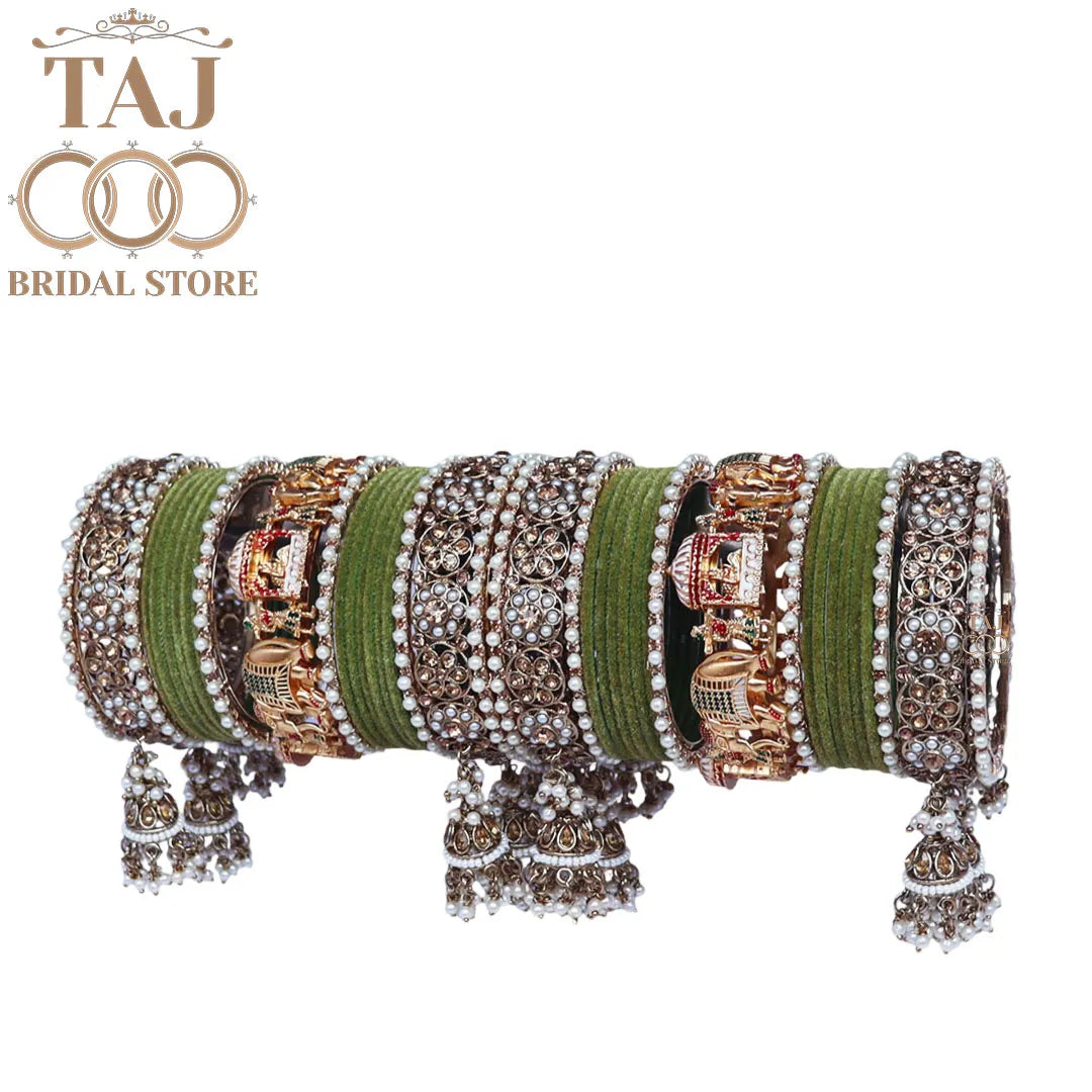 Most Popular Bridal Bangles Set With Beautiful Doli and Elephant Design Kada