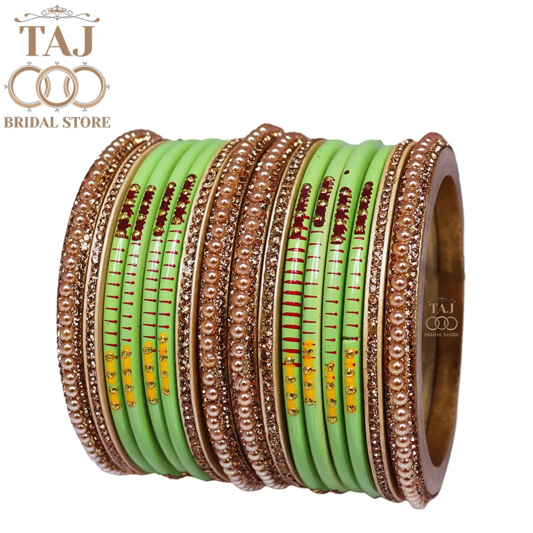 Diwali Special Short Lac Bangle Set with Beautiful Handpaint Design