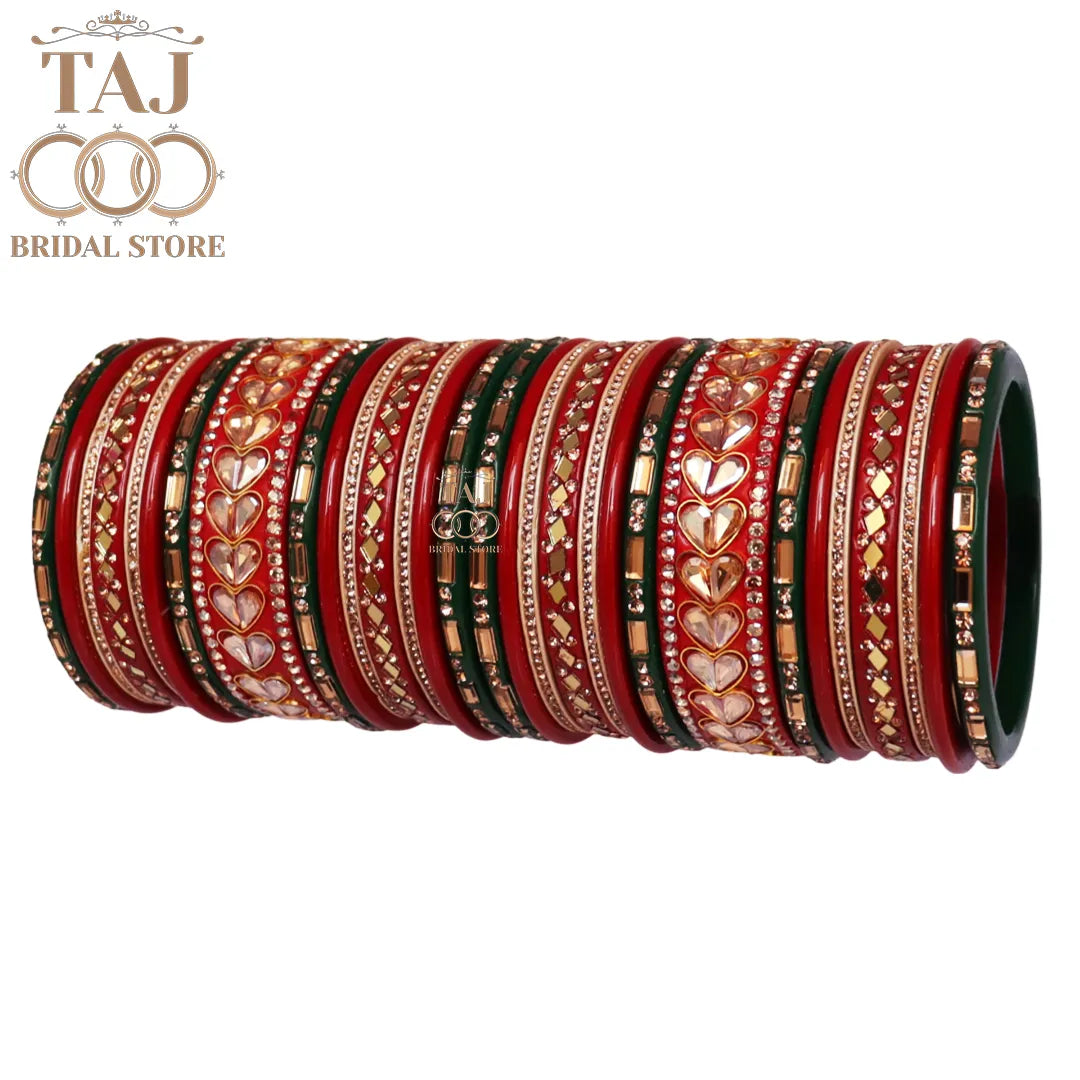 Kundan Lac Bridal Bangles Set in Traditional Rajasthani Design