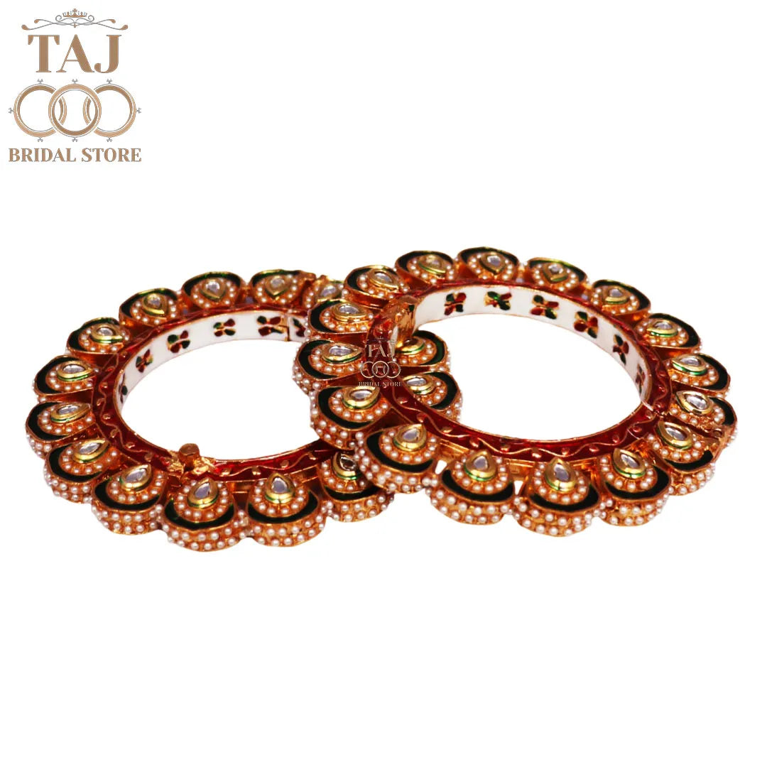 Premium Rajasthani Bangadi Pair With Latest Traditioanl Kundan Design