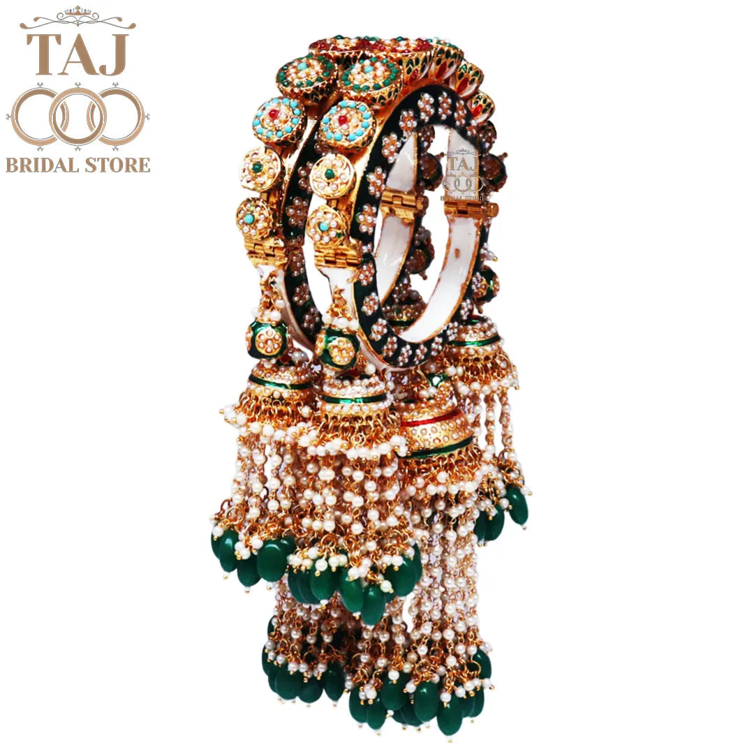 Royal Rajwadi Bangadi Set With Heavy Jhoomer Latkan