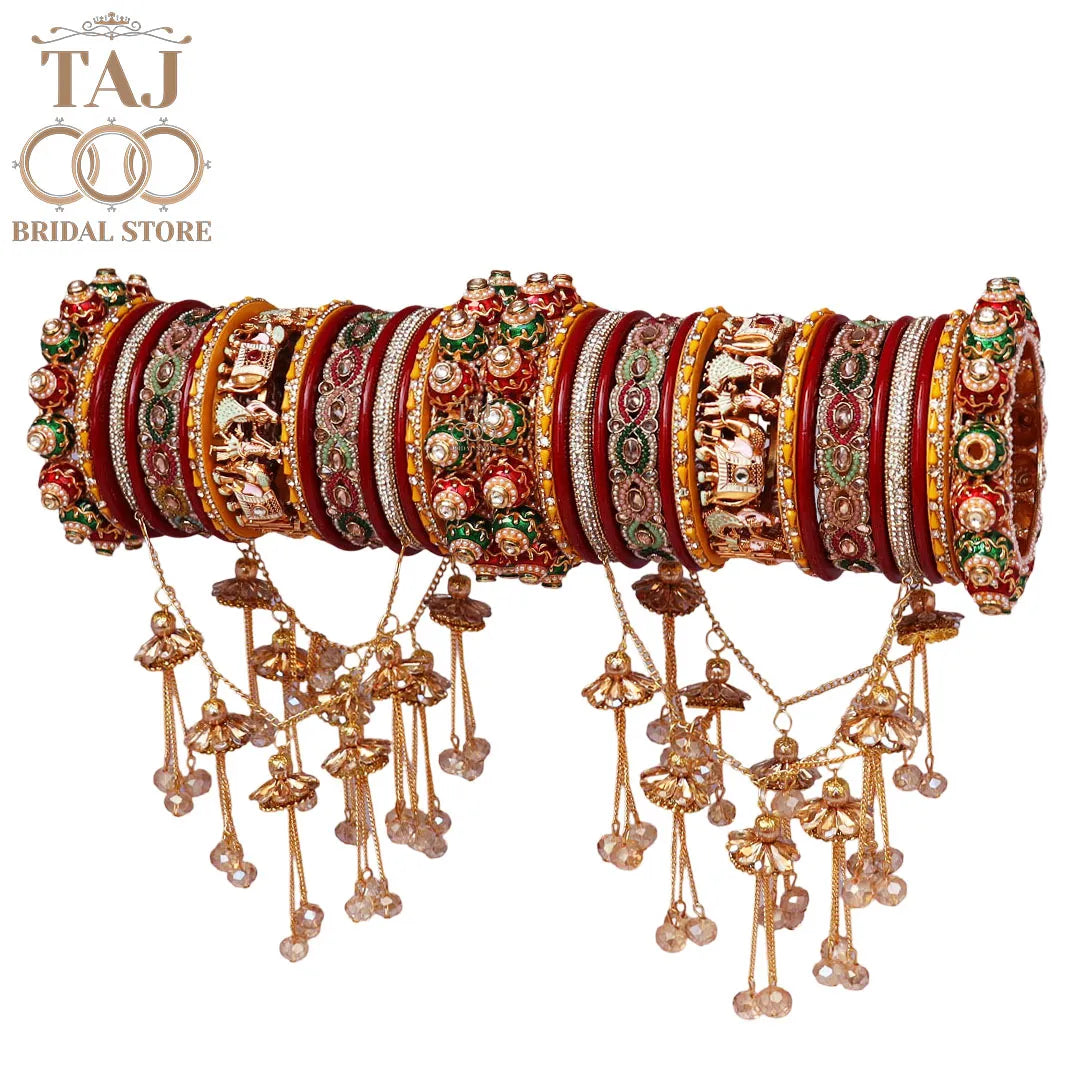 Wedding Bangles Set with Beautiful Groom-Bride and Hanging Design