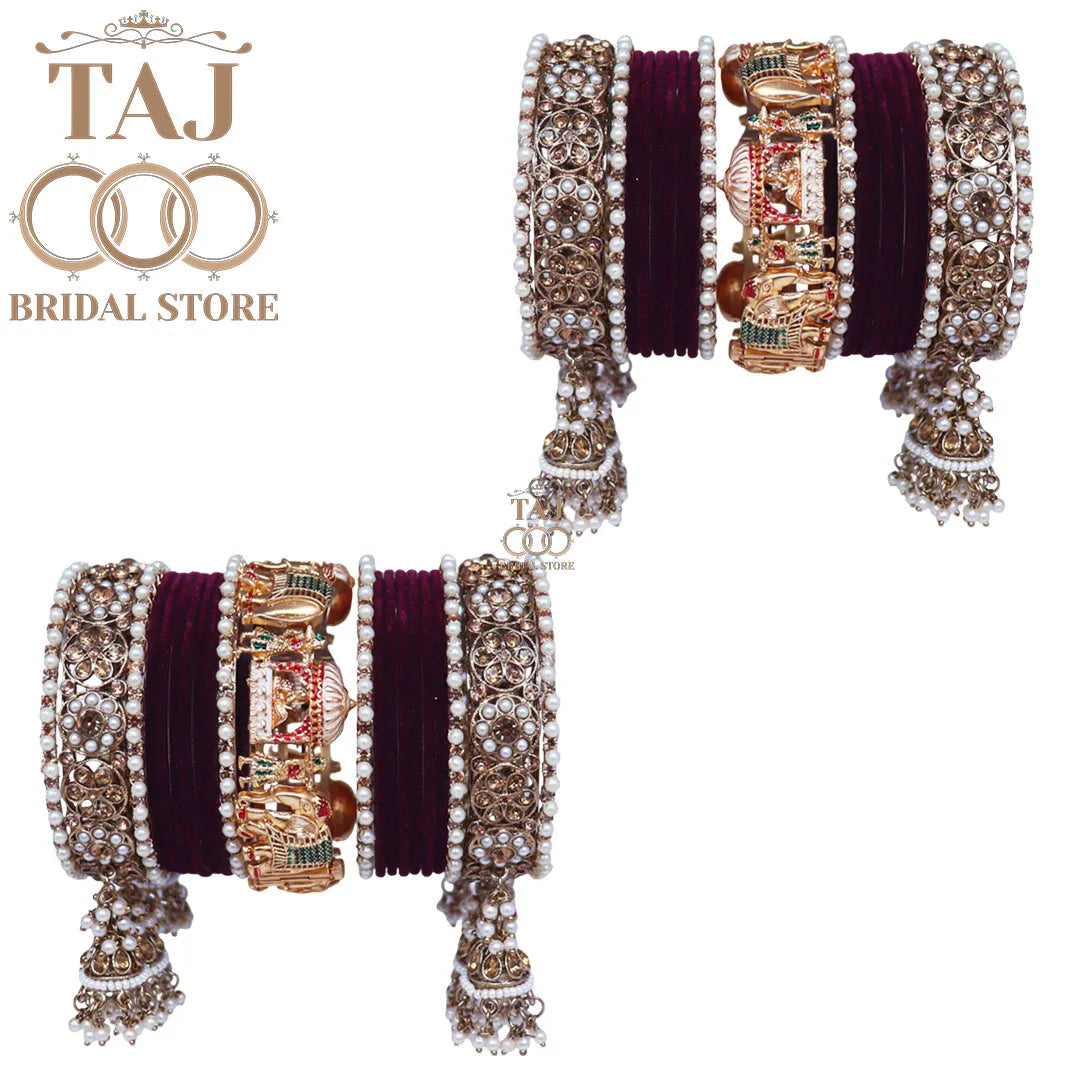 Most Popular Bridal Bangles Set With Beautiful Doli and Elephant Design Kada