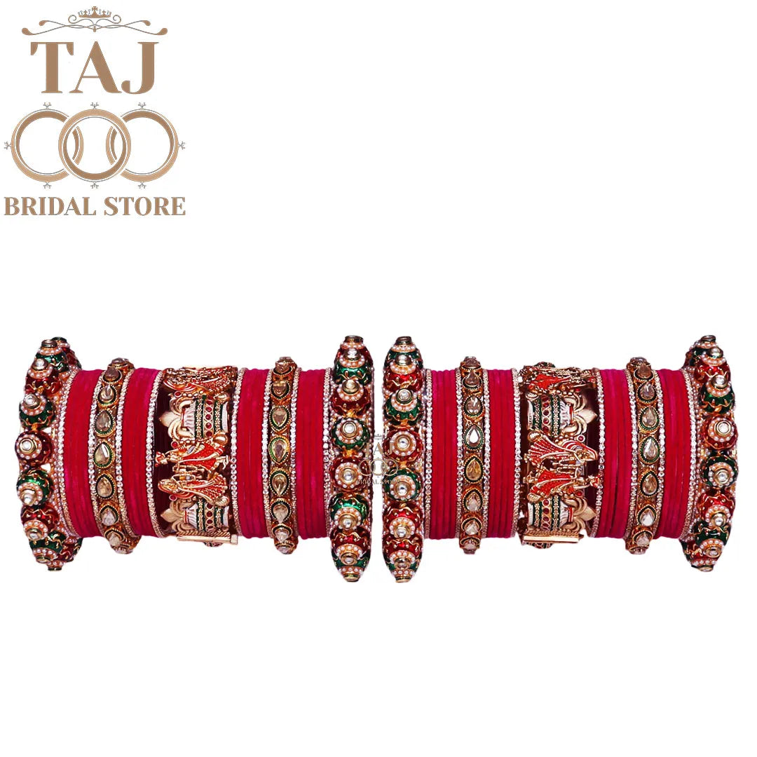 Popular Rajwadi Wedding Chura Set With Best Dhulha Dulhan Design Kada