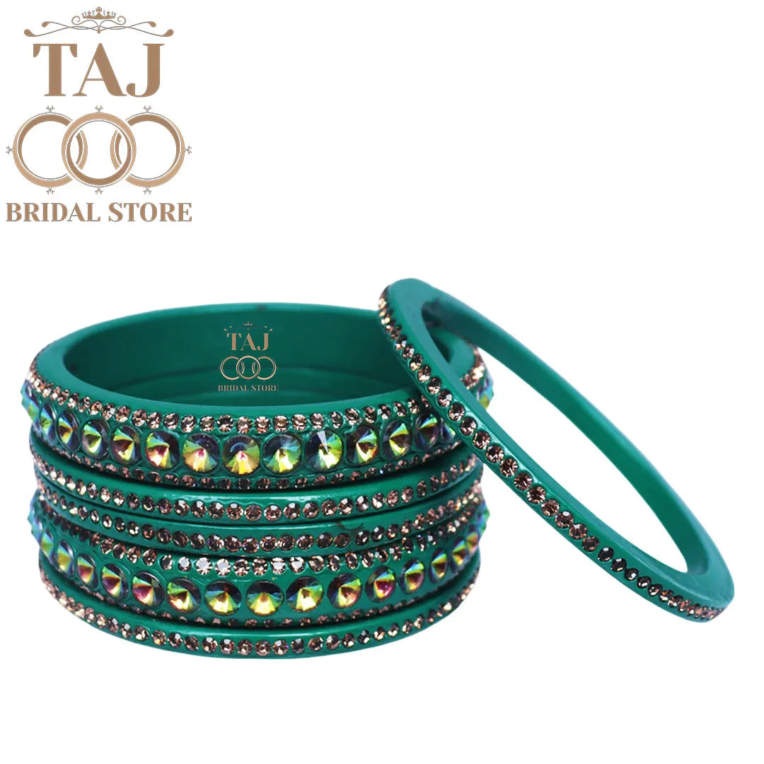 Daily Wear Marwadi Lakh Chura Set With Beautiful RhineStone Design