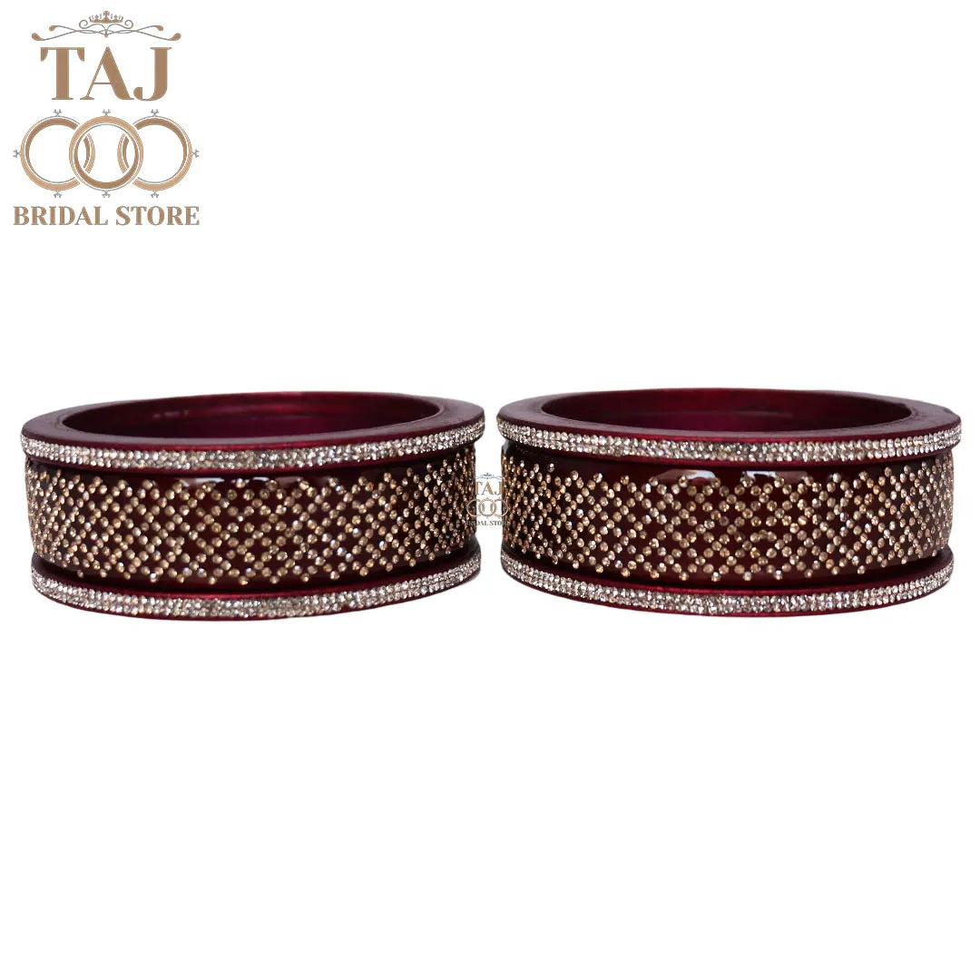 Premium Jaipuri Short Lac Bangles Set with Best Rhinestones Design