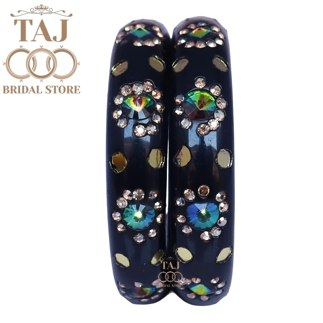 Lac Kada With Beautiful Rhinestone Design (Pack of 2)