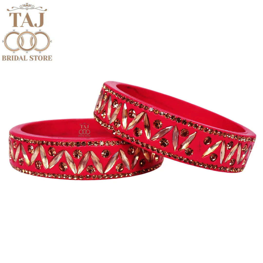 Rajasthani Lac Kada Bangles in Latest Kundan and Rhinestones Design