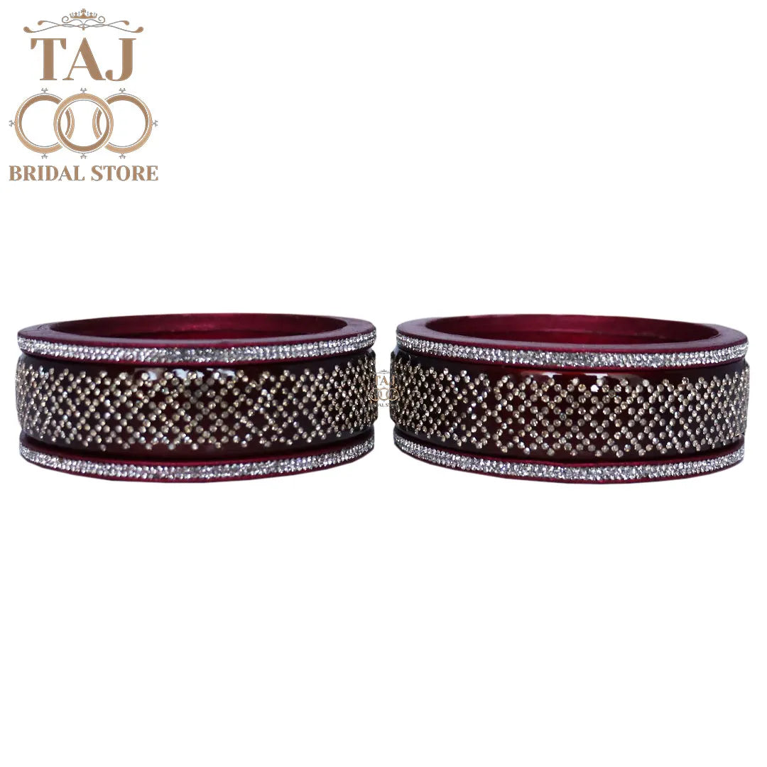 Premium Jaipuri Short Lac Bangles Set with Best Rhinestones Design