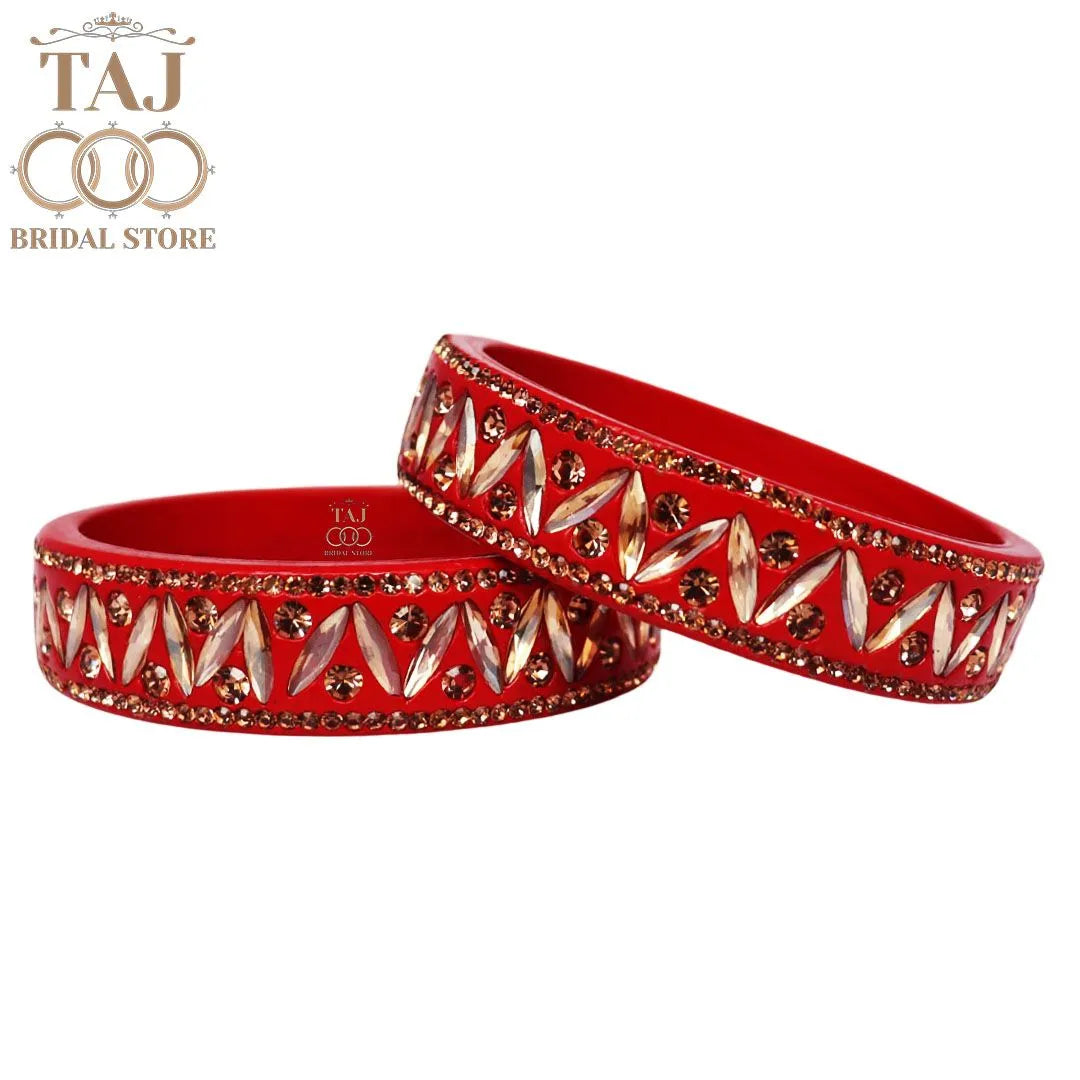 Rajasthani Lac Kada Bangles in Latest Kundan and Rhinestones Design