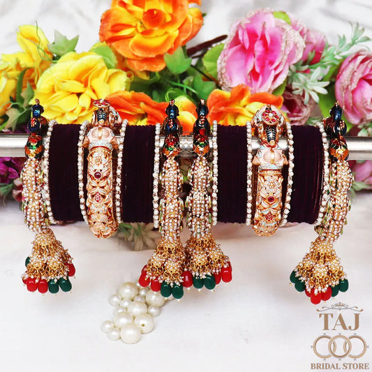 New Royal Rajwadi Chura Set With Latest Peacock And Jhoomer Design Bangadi