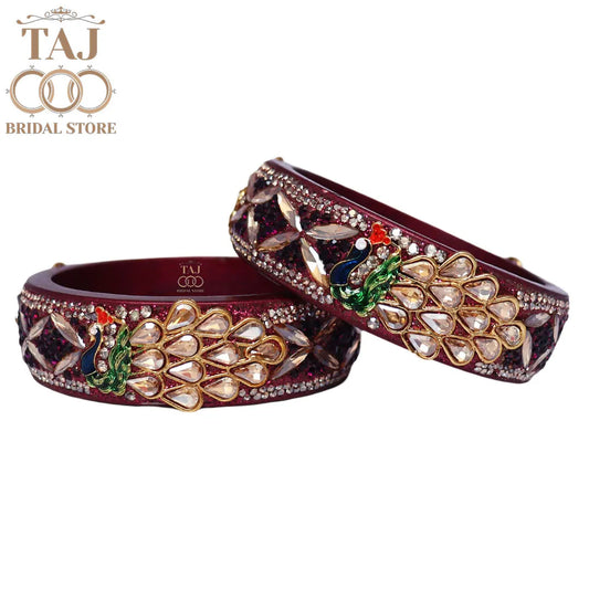 Premium Jaipuri Lac Kada Bangles Set with Latest Peacock Design