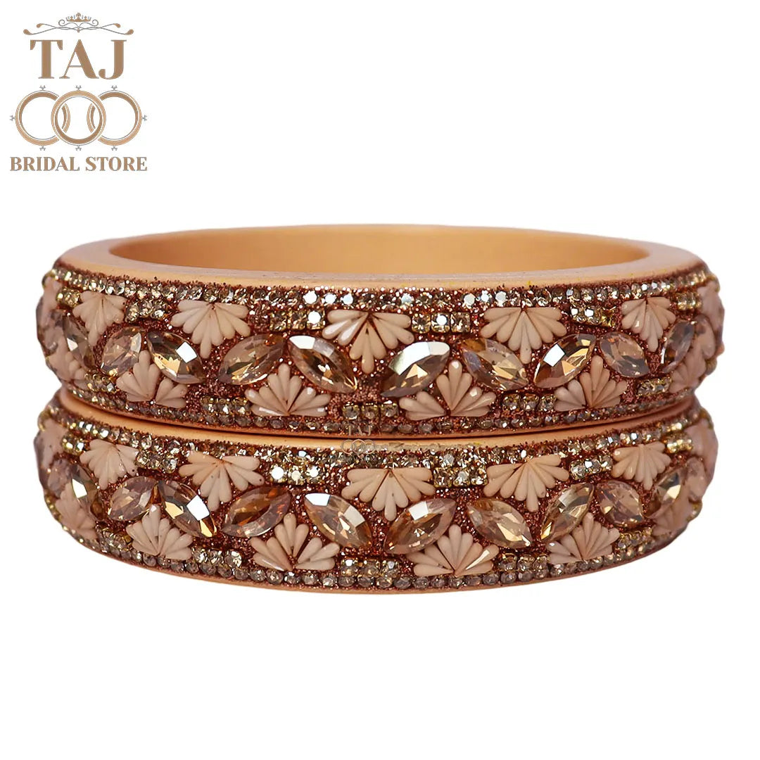 Jaipuri Stylish Lac Kada Bangles in Latest Kundan Rhinestones Design