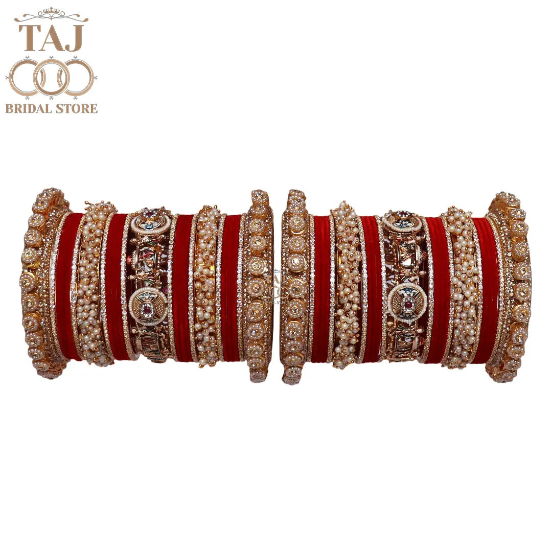 Rajwadi Wedding Bangles Set For Bride With Latest Doli Motifs