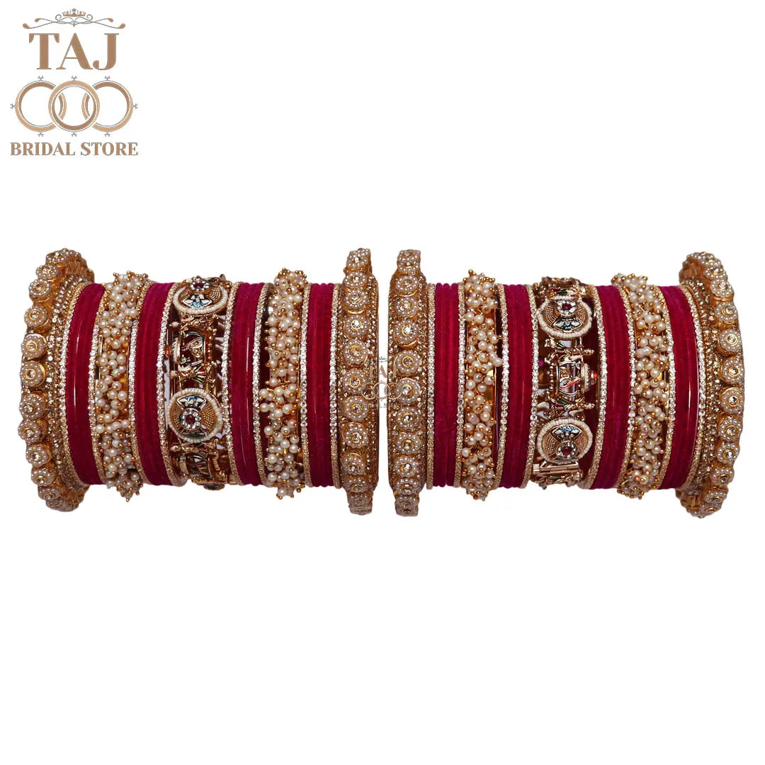 Rajwadi Wedding Bangles Set For Bride With Latest Doli Motifs