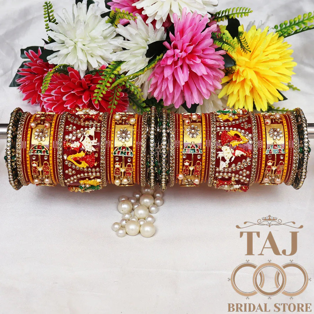 Doli Barat Design Wedding Chura Set With Beautiful Umbrella Design Kada
