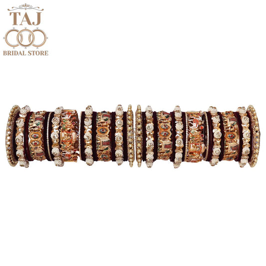 Luxurious Stylish Wedding Bangles Set With Beautiful Doli-Barat Design